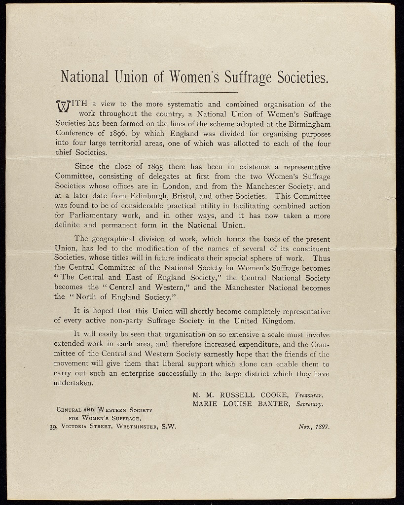 Notice of formation of NUWSS 1897 LSE